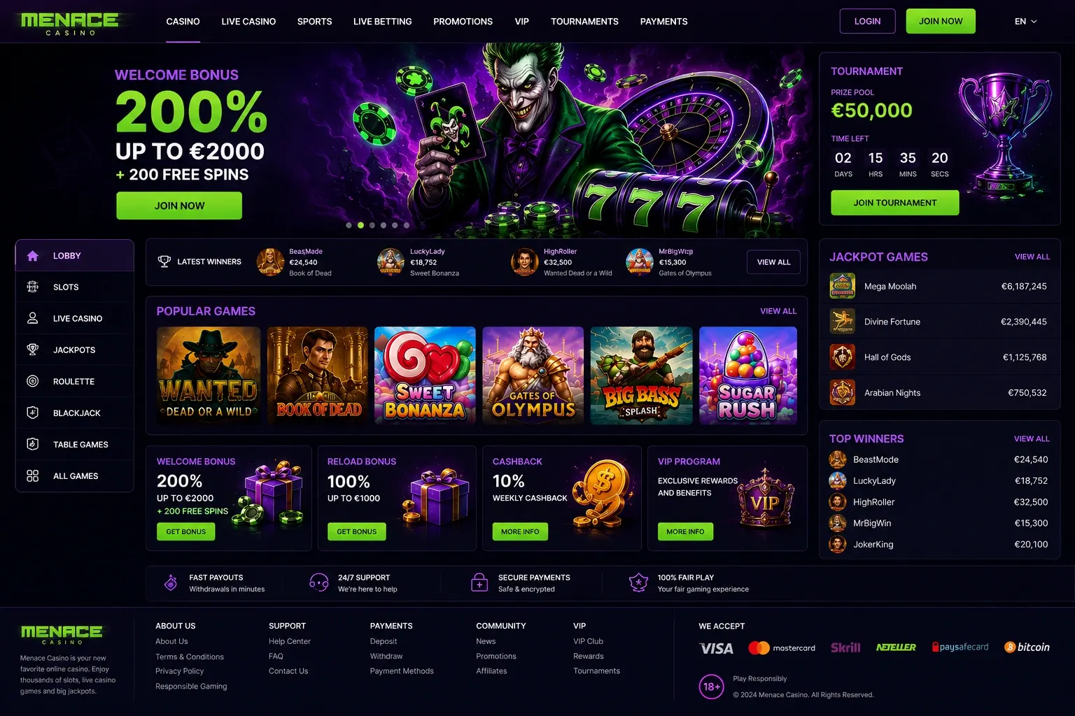 MENACE.com Casino